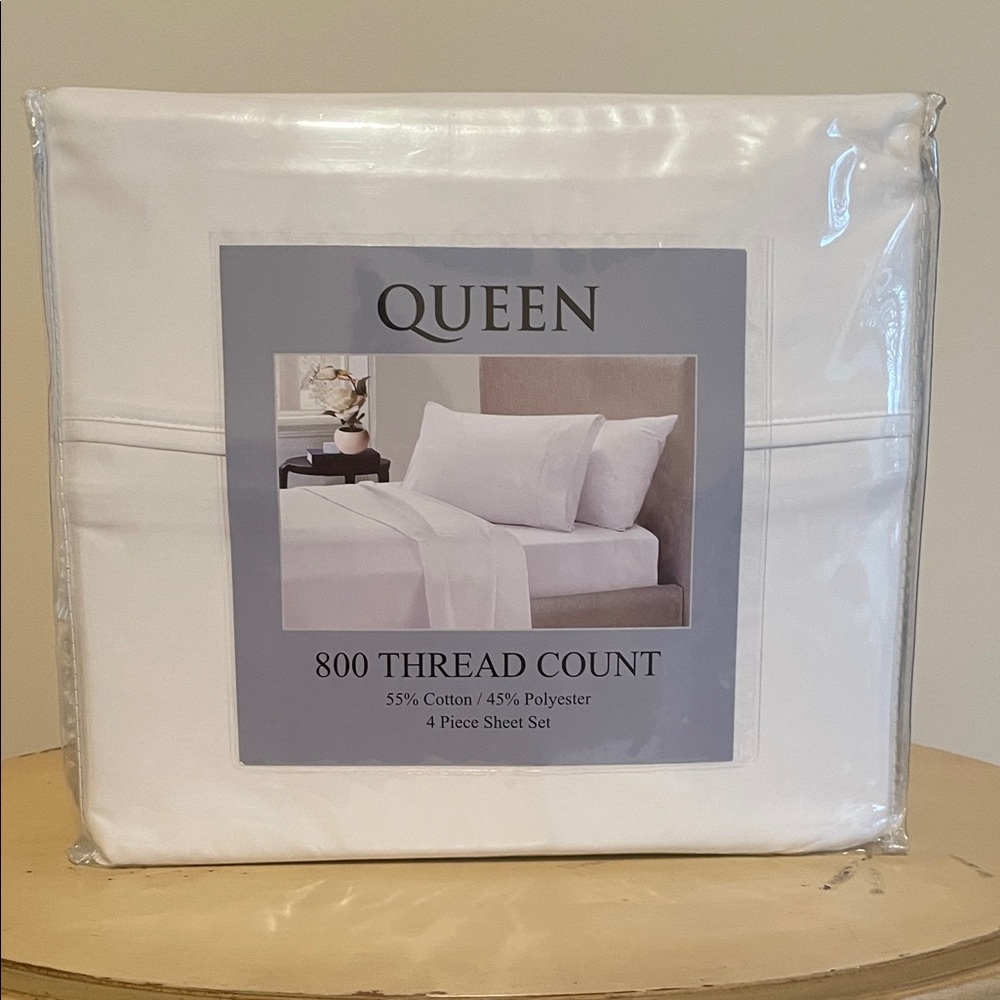 Queen 800 Thread Count White Sheet Set